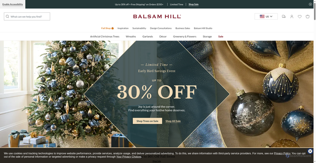 Security scan screenshot of https://www.balsamhill.com