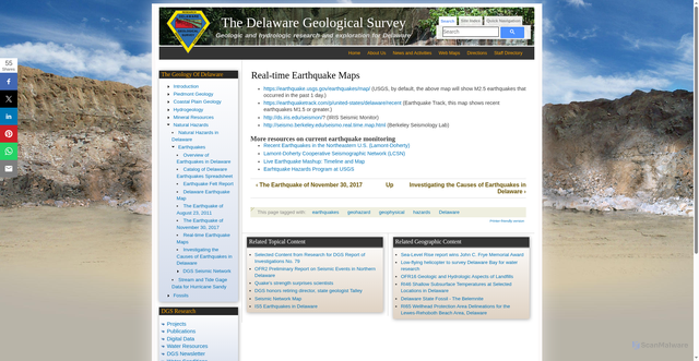 Security scan screenshot of https://www.dgs.udel.edu/node/589