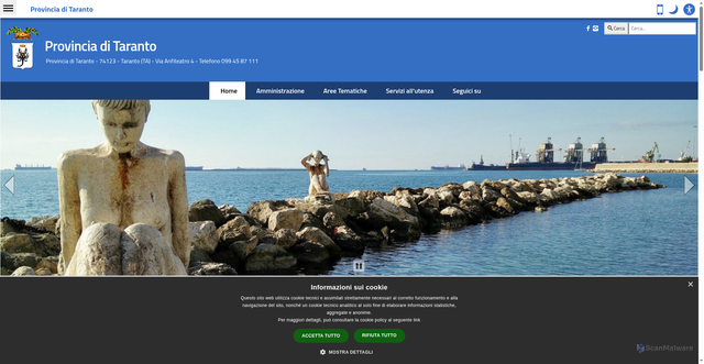 Security scan screenshot of https://www.provincia.taranto.it/