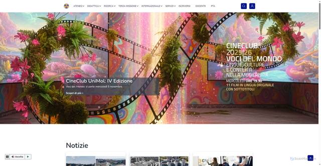 Security scan screenshot of https://www3.unimol.it/