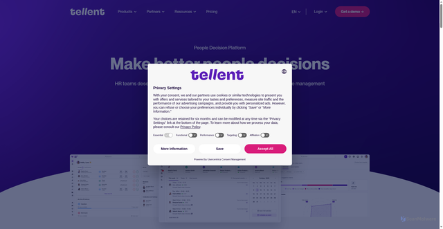 Security scan screenshot of https://tellent.com