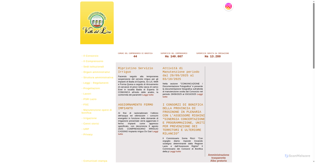 Security scan screenshot of https://www.consorziovalledelliri.it/