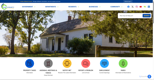 Security scan screenshot of https://claycountymo.gov/