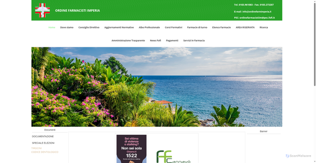 Security scan screenshot of https://www.ordinefarmimperia.it/