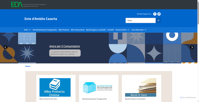 Security scan screenshot of https://www.entedambitocaserta.it/index.php/italia/