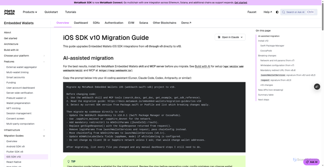 Security scan screenshot of http://metamask-docs-ldkp21iks-consensys-ddffed67.vercel.app/embedded-wallets/migration-guides/ios