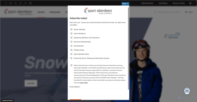 Security scan screenshot of http://www.sportaberdeen.co.uk