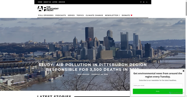 Security scan screenshot of https://www.alleghenyfront.org/