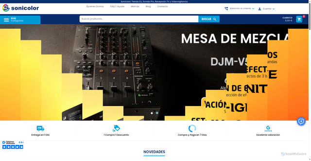 Security scan screenshot of https://sonicolor.es