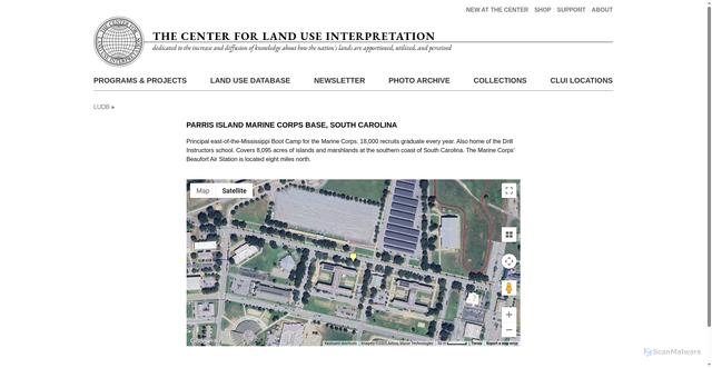 Security scan screenshot of https://clui.org/ludb/site/parris-island-marine-corps-base
