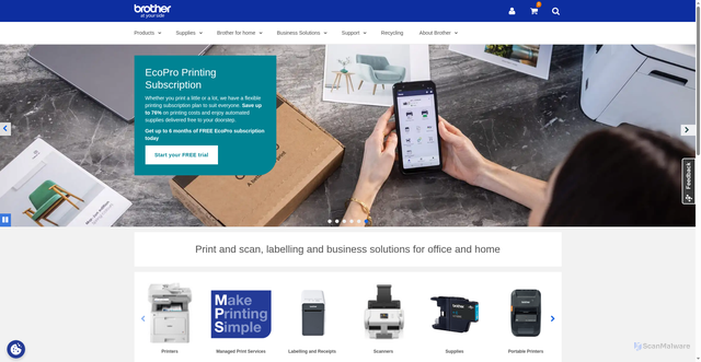 Security scan screenshot of https://brother.co.uk