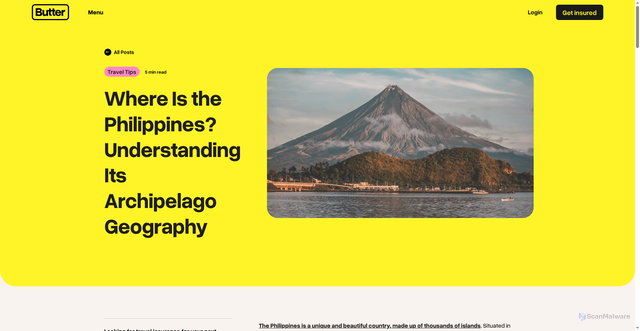 Security scan screenshot of https://www.butterinsurance.com.au/posts/where-is-the-philippines-understanding-its-archipelago-geography