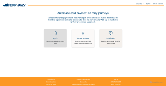 Security scan screenshot of https://ferrypay.no/
