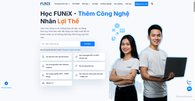 Security scan screenshot of https://funix.edu.vn