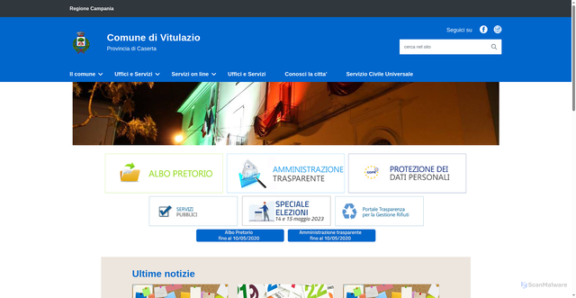 Security scan screenshot of https://www.comune.vitulazio.ce.it/