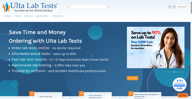 Security scan screenshot of https://www.ultalabtests.com