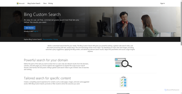 Security scan screenshot of https://customsearch.ai