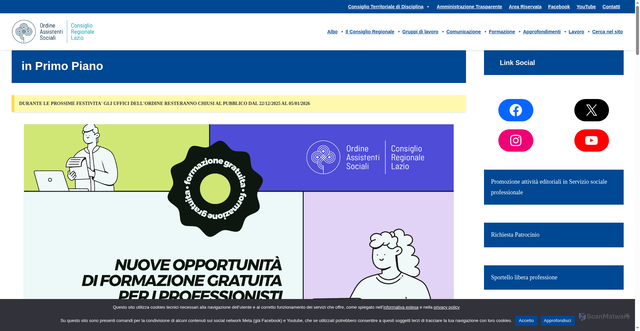 Security scan screenshot of https://www.oaslazio.it/