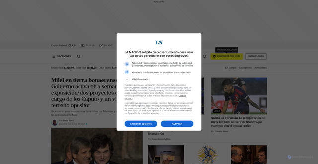 Security scan screenshot of https://resizer.glanacion.com