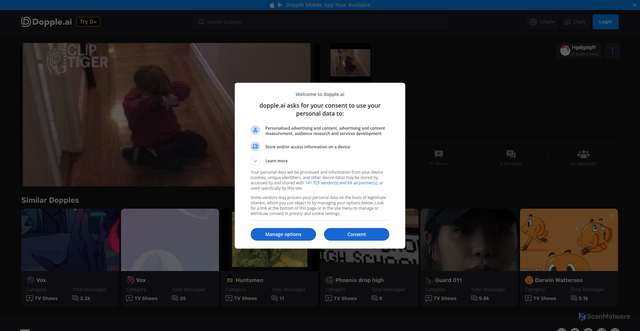 Security scan screenshot of https://www.dopple.ai/profile/748d1bda-d6d9-4d4c-aa26-cb105b3f5da7