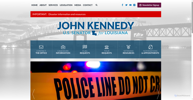 Security scan screenshot of https://www.kennedy.senate.gov/