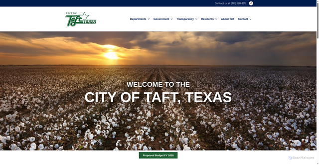 Security scan screenshot of https://www.tafttx.gov/