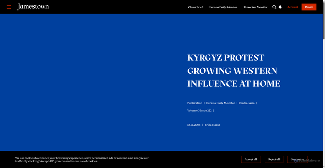 Security scan screenshot of https://jamestown.org/kyrgyz-protest-growing-western-influence-at-home/