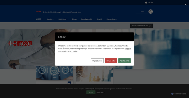 Security scan screenshot of https://www.omop.it