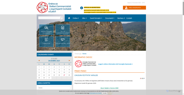 Security scan screenshot of https://www.odceclocri.it/