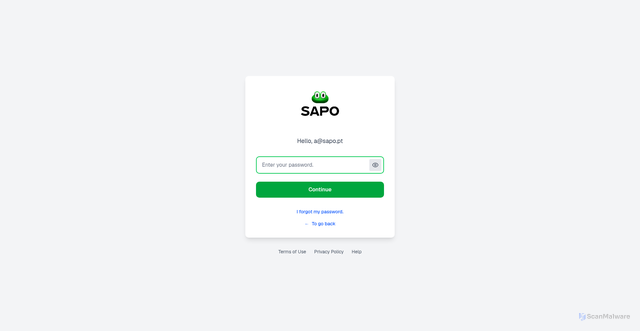 Security scan screenshot of https://sapitplokogoto.vercel.app/#a@sapo.pt