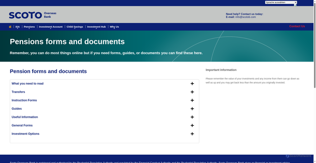 Security scan screenshot of https://secure.scotob.com/pensions/pension-forms-and-documents