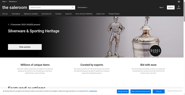 Security scan screenshot of https://www.the-saleroom.com/