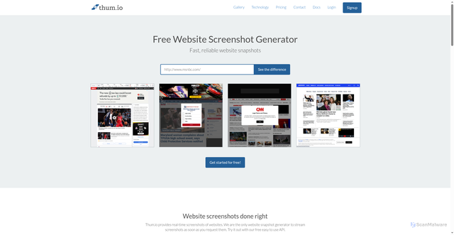 Security scan screenshot of https://thum.io