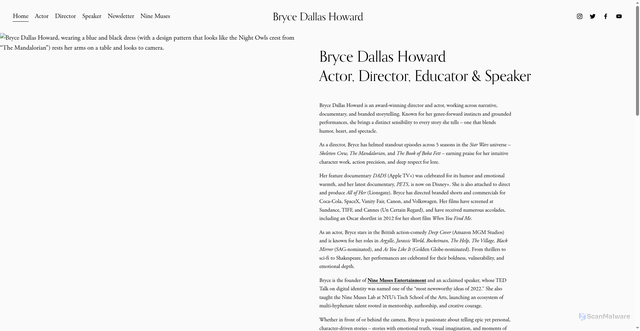 Security scan screenshot of https://www.brycedallashoward.com/home