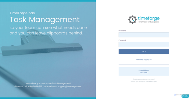 Security scan screenshot of https://app.timeforge.com