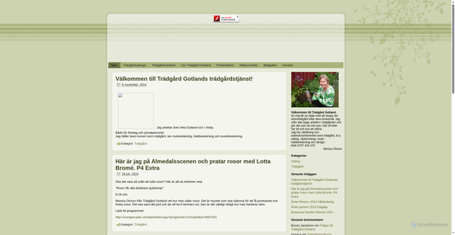 Security scan screenshot of https://tradgardgotland.se