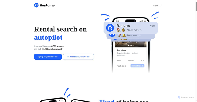 Security scan screenshot of https://rentumo.com