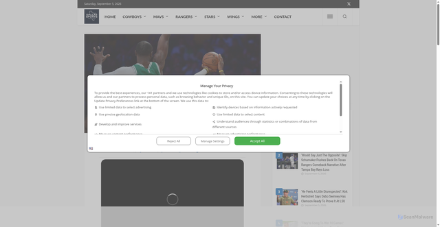 Security scan screenshot of https://dallassportsjournal.com/lebron-james-opens-up-about-signing-with-philadelphia-76ers/
