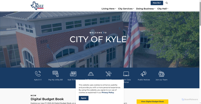 Security scan screenshot of https://www.cityofkyle.gov/
