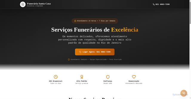 Security scan screenshot of https://funerariasantacasa.com/