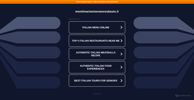 Security scan screenshot of https://www.montimartaniseranosubasio.it/