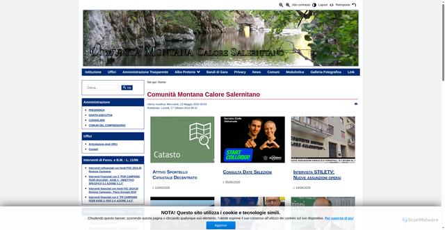 Security scan screenshot of https://www.cmcalore.it