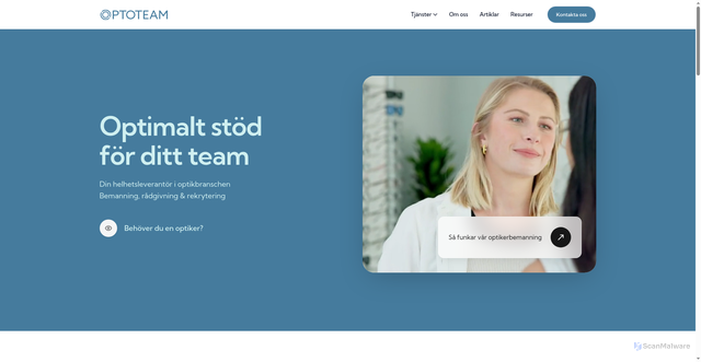 Security scan screenshot of https://optoteam.nu