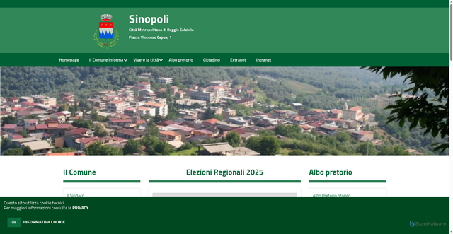 Security scan screenshot of https://www.comune.sinopoli.rc.it/hh/index.php?jvs=0&acc=1
