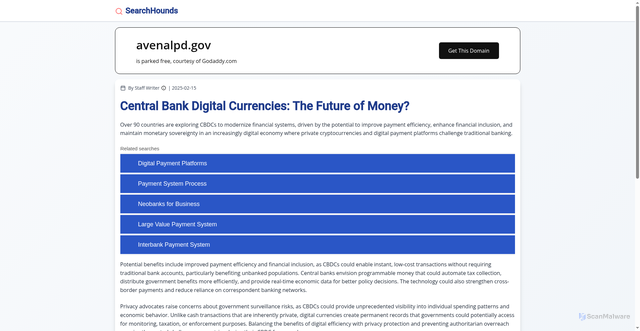Security scan screenshot of https://avenalpd.gov/
