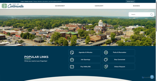 Security scan screenshot of https://cartersvillega.gov/