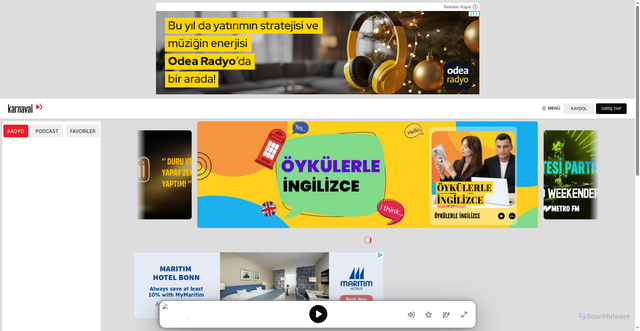 Security scan screenshot of https://karnaval.com