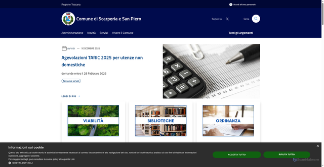 Security scan screenshot of https://www.comune.scarperiaesanpiero.fi.it/it