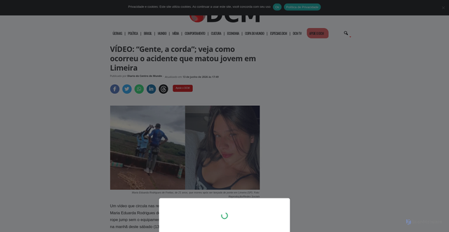 Security scan screenshot of https://www.diariodocentrodomundo.com.br/video-gente-a-corda-veja-como-ocorreu-o-acidente-que-matou-jovem-em-limeira/