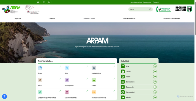 Security scan screenshot of https://www.arpa.marche.it